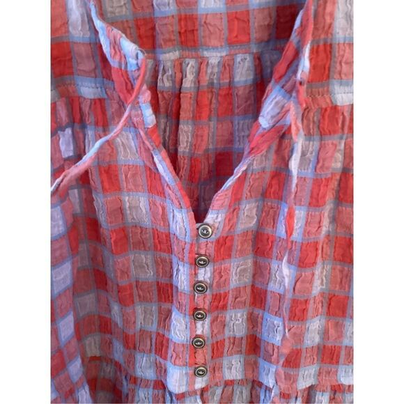 Pilcro and The Letter Press By Anthropologie Gingham Neve Top Sz M - Picture 3 of 8